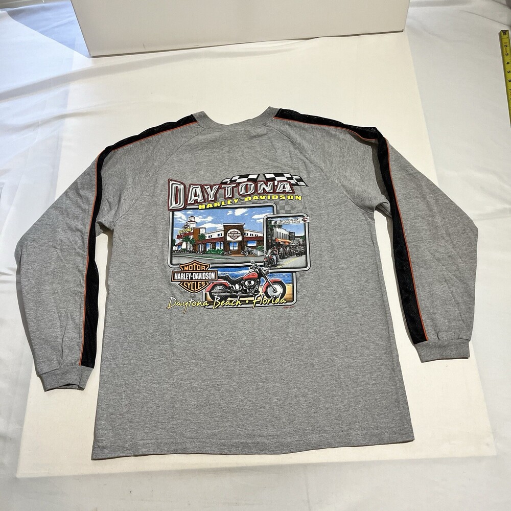 Vintage Harley-Davidson Daytona Beach Biker Holoubek Long Sleeve T Shirt Mens
